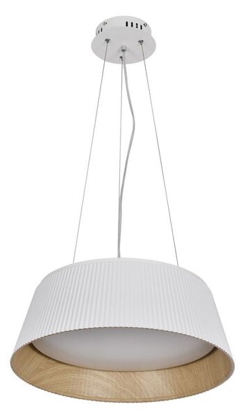 Candellux Bílé závěsné LED svítidlo Umbria s dřevěným dekorem 24W 31-24176