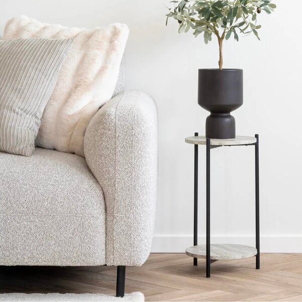 Nordic Living Bouclé rohová pohovka Salvador 265 cm, pravá