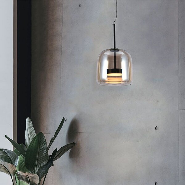 LED Solution Černé závěsné LED svítidlo s jantarovým stínidlem 23cm 6W 23379
