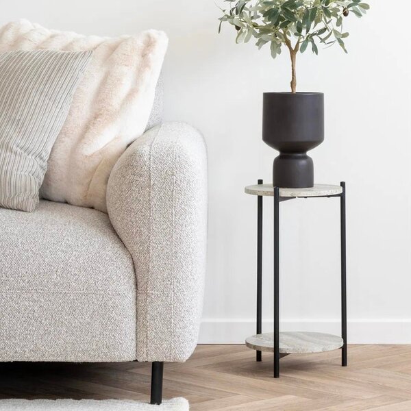 Nordic Living Bouclé rohová pohovka Salvador 265 cm, levá