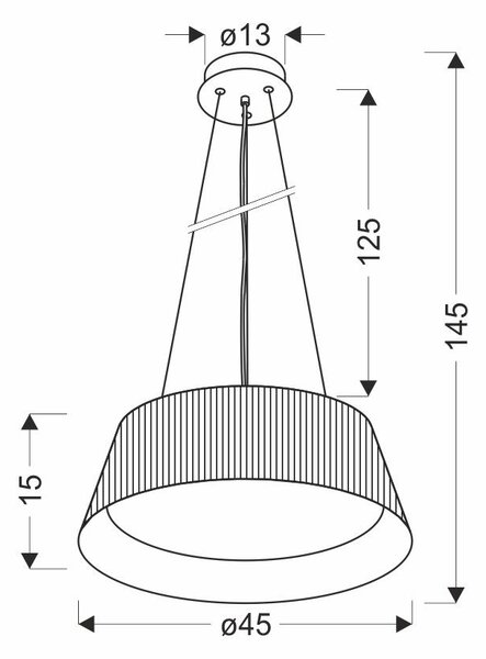 Candellux Černé závěsné LED svítidlo Umbria s dřevěným dekorem 24W 31-24183