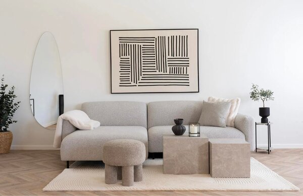 Nordic Living Bouclé rohová pohovka Salvador 265 cm, levá