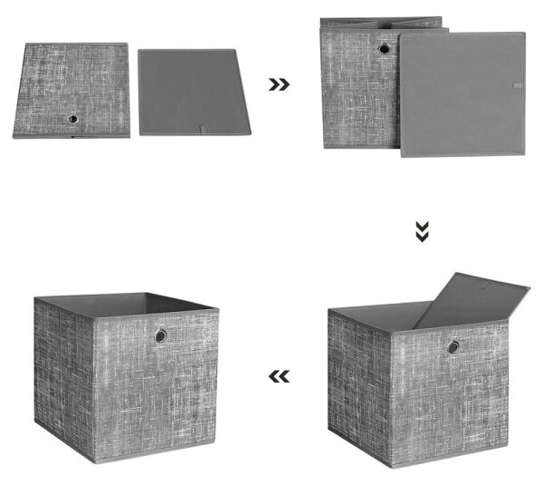 Úložný box 6 ks CURAN 30x30x30 cm šedá