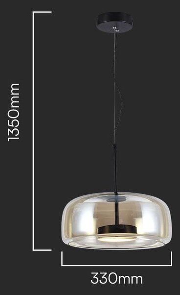 LED Solution Černé závěsné LED svítidlo s jantarovým stínidlem 33cm 6W 23378