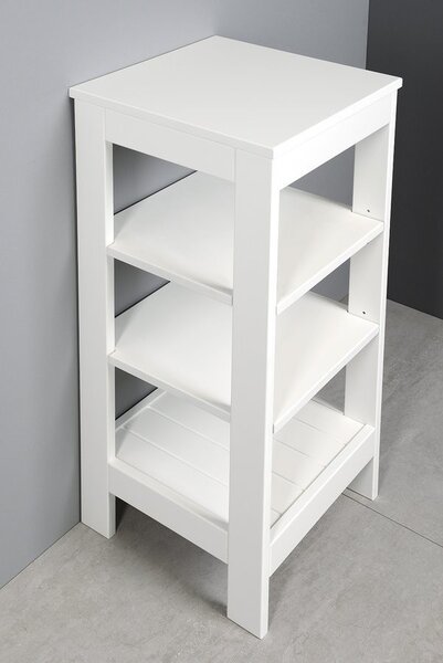 AQUALINE - ETIDE policový regál 36x86x36 cm, bílá mat ET086