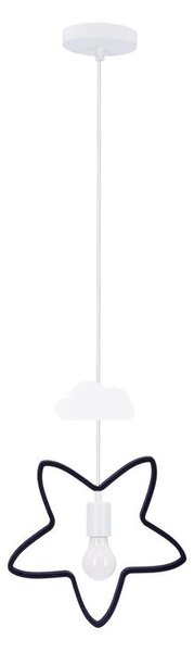 Candellux Bílo-černý závěsný lustr Star pro žárovku E27 31-12005