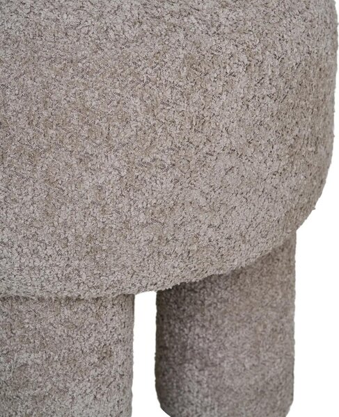 Nordic Living Světle šedý čalouněný taburet Canba 43 cm