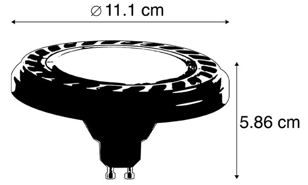 GU10 3-stupňová stmívatelná LED žárovka AR111 8W 700lm 2700K