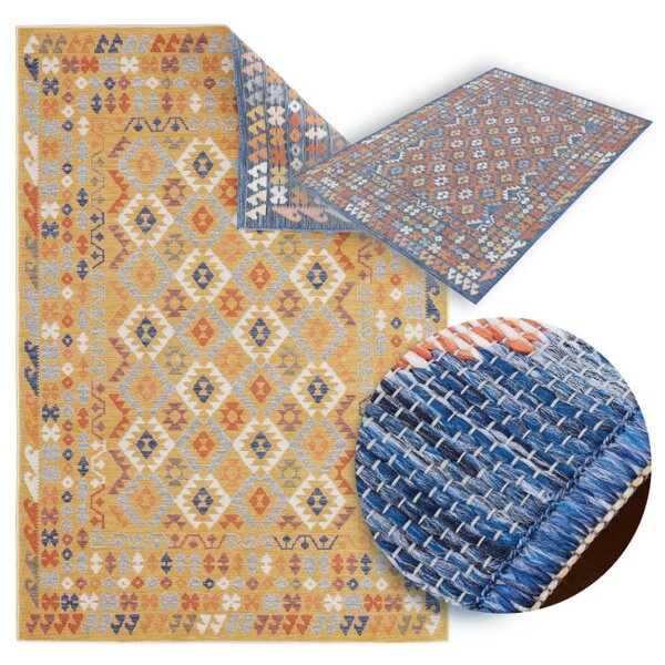 Oboustranný koberec Echo Aztec Navy