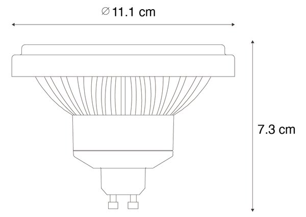 Stmívatelná LED žárovka GU10 111 mm 10,5 W 770 lm 4000 K