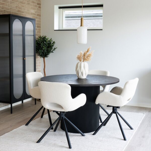 Jídelní stůl Boavista, kulatý, tmavě hnědý, Ø 120×75 cm – House Nordic