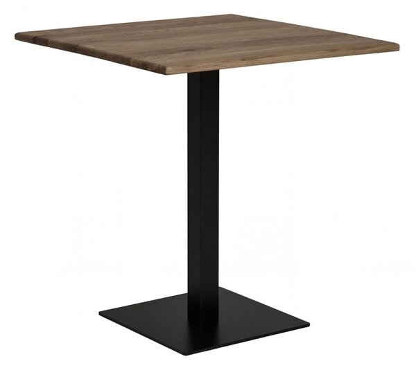 Kávový stolek Lignano, dub kouřový, černá kovová podnož, 70×70×75 cm – House Nordic