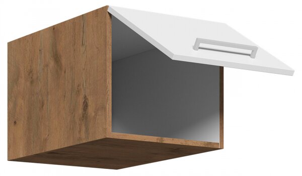 Uzavřená horní kuchyňská skříňka Woodline 40 NAGU-36 1F, Barva: Dub lancelot / bíly lesk Mirjan24 5902928816457