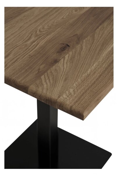 Kávový stolek Lignano, dub kouřový, černá kovová podnož, 70×70×75 cm – House Nordic
