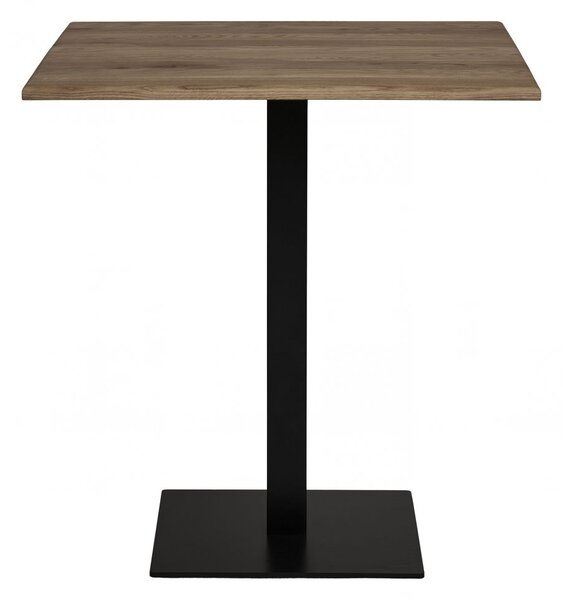 Kávový stolek Lignano, dub kouřový, černá kovová podnož, 70×70×75 cm – House Nordic