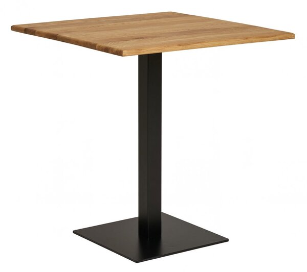 Kávový stolek Lignano, dub, černá kovová podnož, 70×70×75 cm – House Nordi