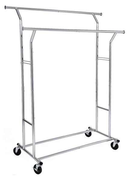 Mobilní stojanový věšák LINEA stříbrná