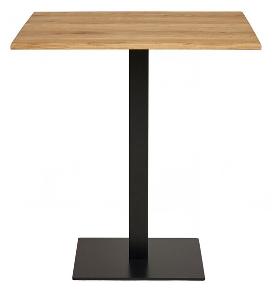 Kávový stolek Lignano, dub, černá kovová podnož, 70×70×75 cm – House Nordi
