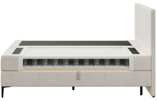 Béžová čalouněná dvoulůžková postel boxspring MESONICA Bufo II. 160 x 200 cm