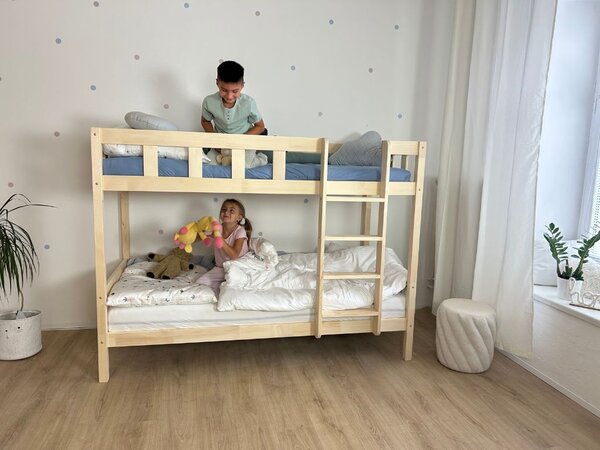 Patrová postel PLOTTY s žebříkem 90x200 cm - Bílá, Zvolte šuplík: Bez šuplíku, Zvolte stranu: Vlevo