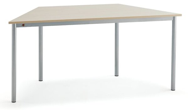 AJ Produkty Stůl BORÅS TRAPETS, 1600x800x720 mm, stříbrné nohy, HPL deska, bříza