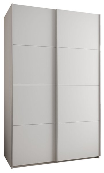 Šatní skříň LUX 1 s posuvnými dveřmi, 150×245,5×64 Bílá / stříbrné