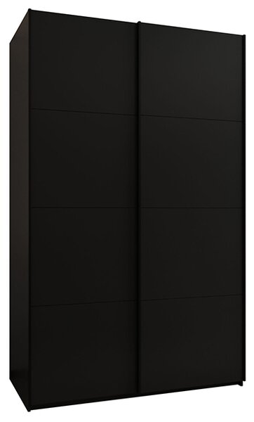 Šatní skříň LUX 1 s posuvnými dveřmi, 150×245,5×64 Černá / černé