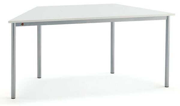 AJ Produkty Stůl BORÅS TRAPETS, 1600x800x720 mm, stříbrné nohy, HPL deska, bílá