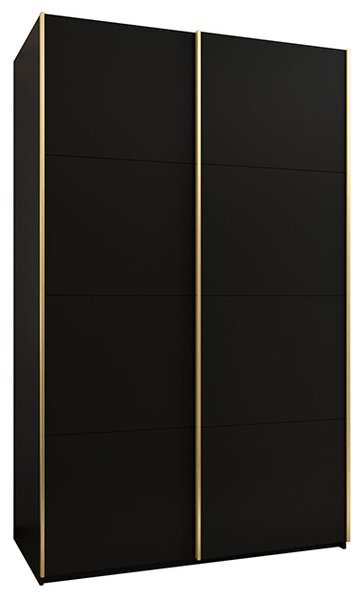 Šatní skříň LUX 1 s posuvnými dveřmi, 150×245,5×64 Černá / zlaté