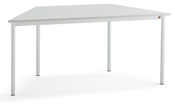 AJ Produkty Stůl BORÅS TRAPETS, 1600x800x720 mm, bílé nohy, HPL deska, šedá