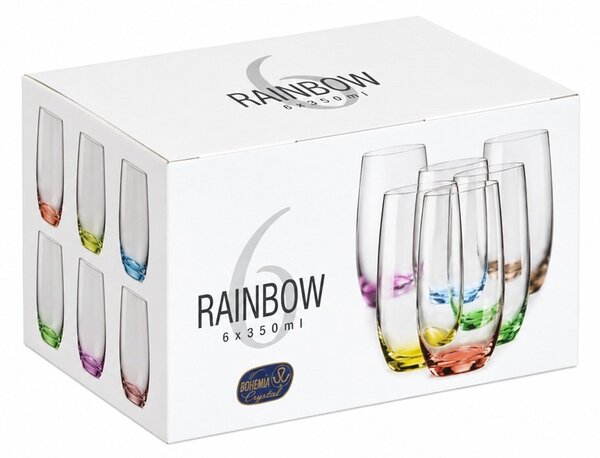 Crystalex Barevné sklenice Club Rainbow 350 ml 6 ks