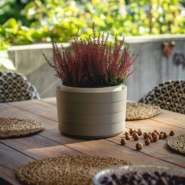 Samozavlažovací květináč Berberis 30 taupe/slonová kost