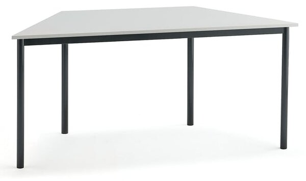 AJ Produkty Stůl BORÅS TRAPETS, 1600x800x720 mm, antracitově šedé nohy, HPL deska, šedá