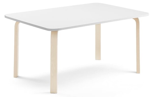 AJ Produkty Stůl ELTON, 1400x700x590 mm, bříza, akustická HPL deska, bílá