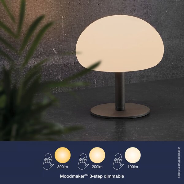 Nordlux Černá přenosná stolní LED lampa Sponge 20 4,8W 21,5cm 2018135003