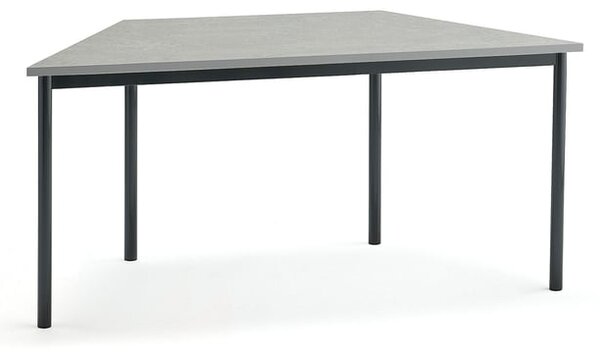 AJ Produkty Stůl SONITUS TRAPETS, 1600x800x720 mm, antracitově šedé nohy, deska s linoleem, šedá