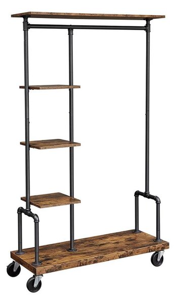 Mobilní stojanový věšák LINEA hnědá/černá