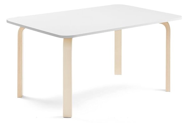 AJ Produkty Stůl ELTON, 1200x800x590 mm, bříza, akustická HPL deska, bílá