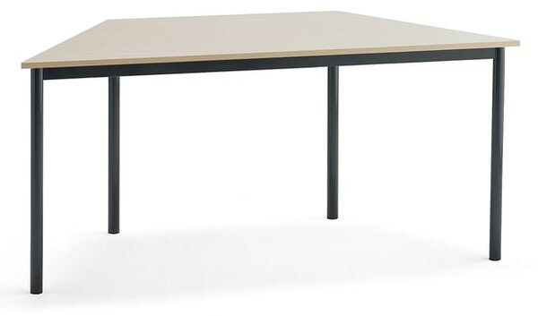 AJ Produkty Stůl BORÅS TRAPETS, 1600x800x720 mm, antracitově šedé nohy, HPL deska, bříza