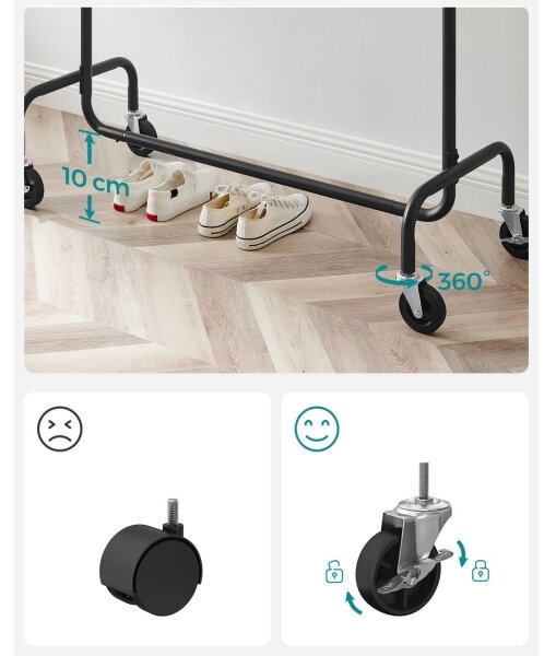 Mobilní stojanový věšák LINEA černá