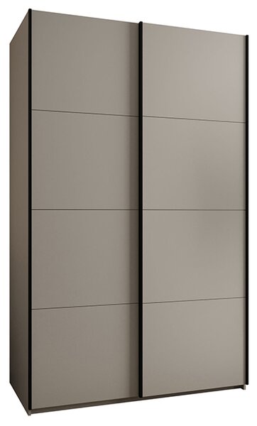 Šatní skříň LUX 1 s posuvnými dveřmi, 150×245,5×64 Kašmír / černé
