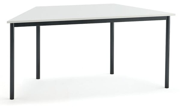 AJ Produkty Stůl BORÅS TRAPETS, 1600x800x720 mm, antracitově šedé nohy, HPL deska, bílá