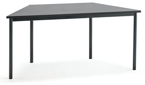 AJ Produkty Stůl SONITUS TRAPETS, 1600x800x720 mm, antracitově šedé nohy, deska s linoleem, tmavě šedá