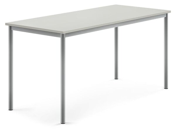 AJ Produkty Stůl BORÅS, 1600x700x760 mm, stříbrné nohy, HPL deska, šedá