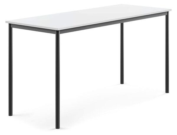 AJ Produkty Stůl BORÅS, 1800x700x900 mm, antracitově šedé nohy, HPL deska, bílá