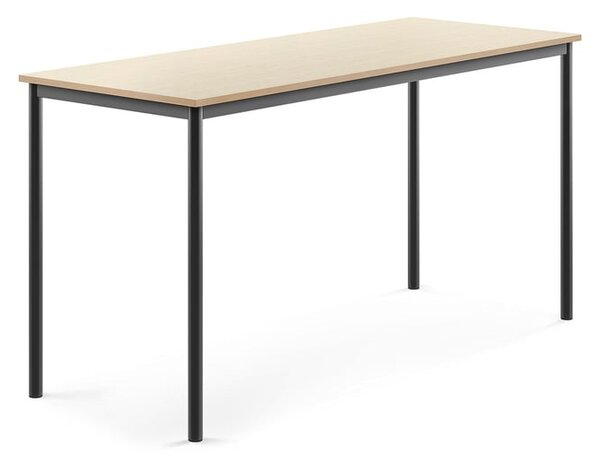 AJ Produkty Stůl BORÅS, 1800x700x900 mm, antracitově šedé nohy, HPL deska, bříza