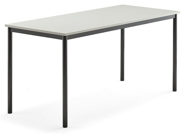 AJ Produkty Stůl BORÅS, 1600x700x760 mm, antracitově šedé nohy, HPL deska, šedá