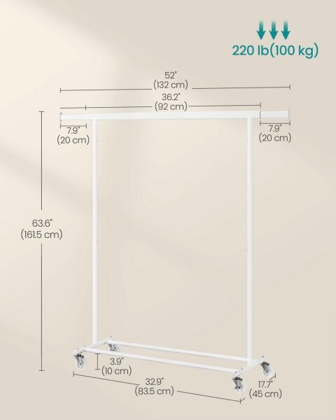 Mobilní stojanový věšák LINEA bílá