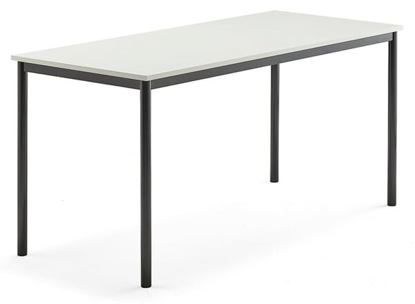 AJ Produkty Stůl BORÅS, 1600x700x760 mm, antracitově šedé nohy, HPL deska, bílá