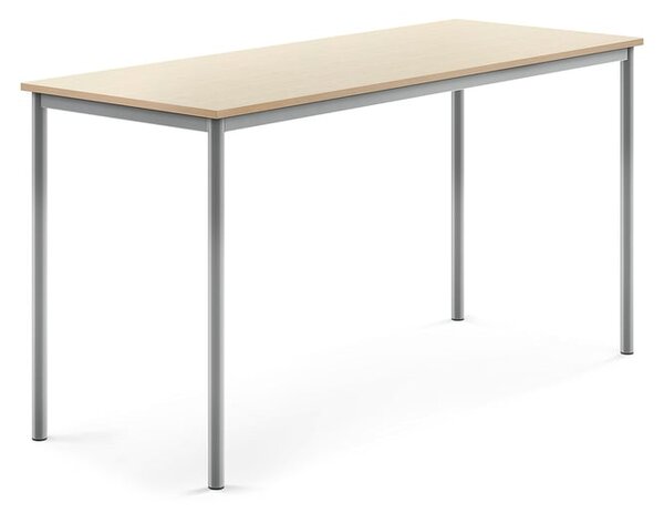 AJ Produkty Stůl BORÅS, 1800x700x900 mm, stříbrné nohy, HPL deska, bříza